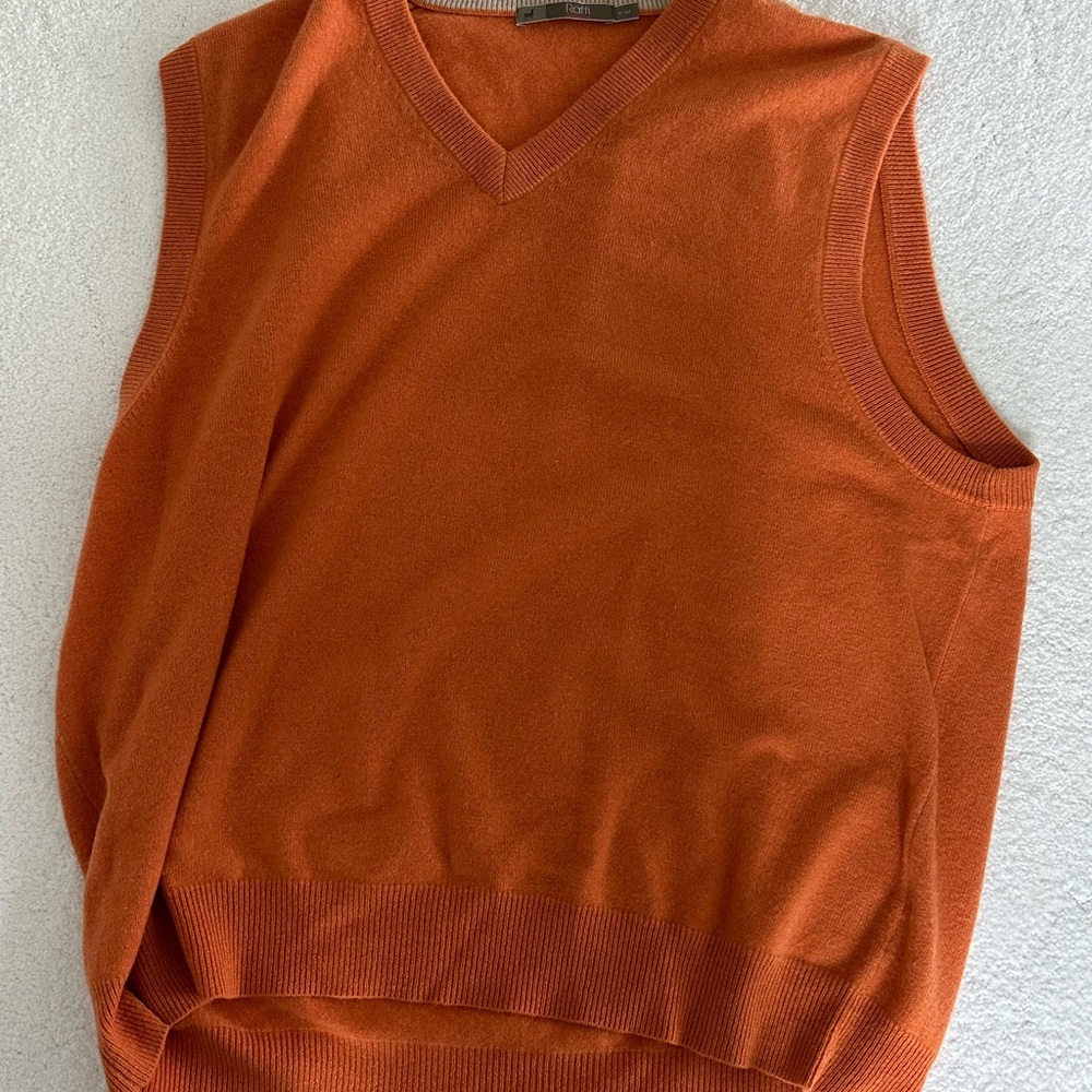 Raffi Burnt Orange Italian cashmere Vest